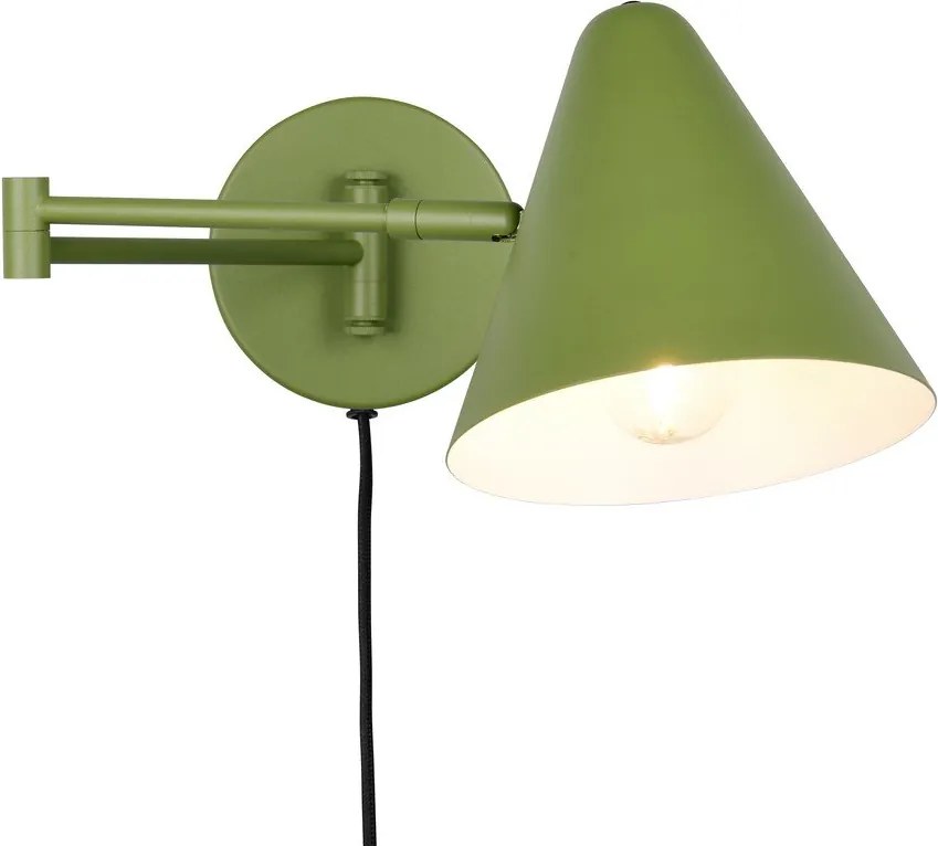 Zöld konnektorhoz csatlakoztatható fali lámpa hajlítható szerkezettel ø 15 cm Cosima – Trio