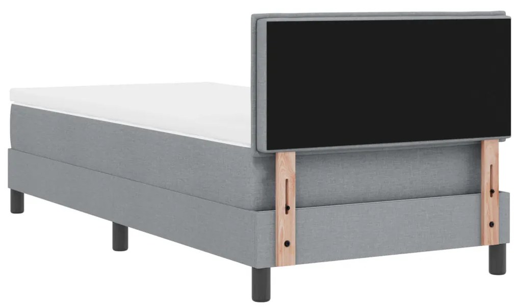 Boxspring Ágy Mattal & LED Világítással Szürke 90x190 cm Szövet