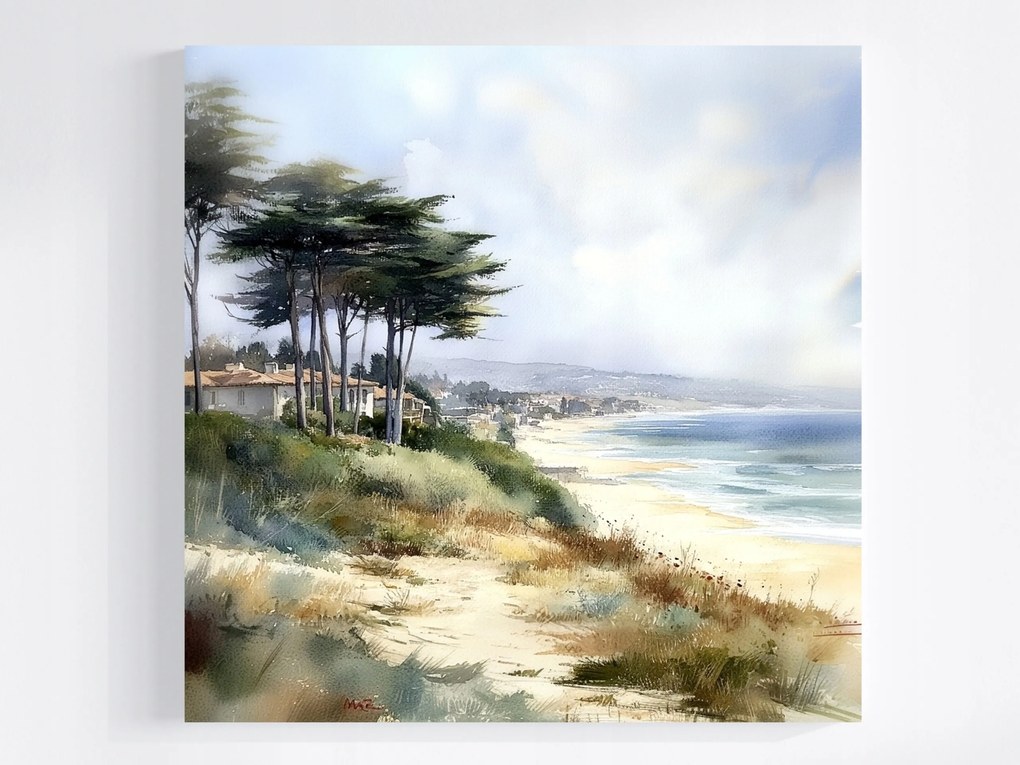 Vászonkép Canvas Tájkép Tenger Hullámok Dűnék Dél Spanyolország 80x80