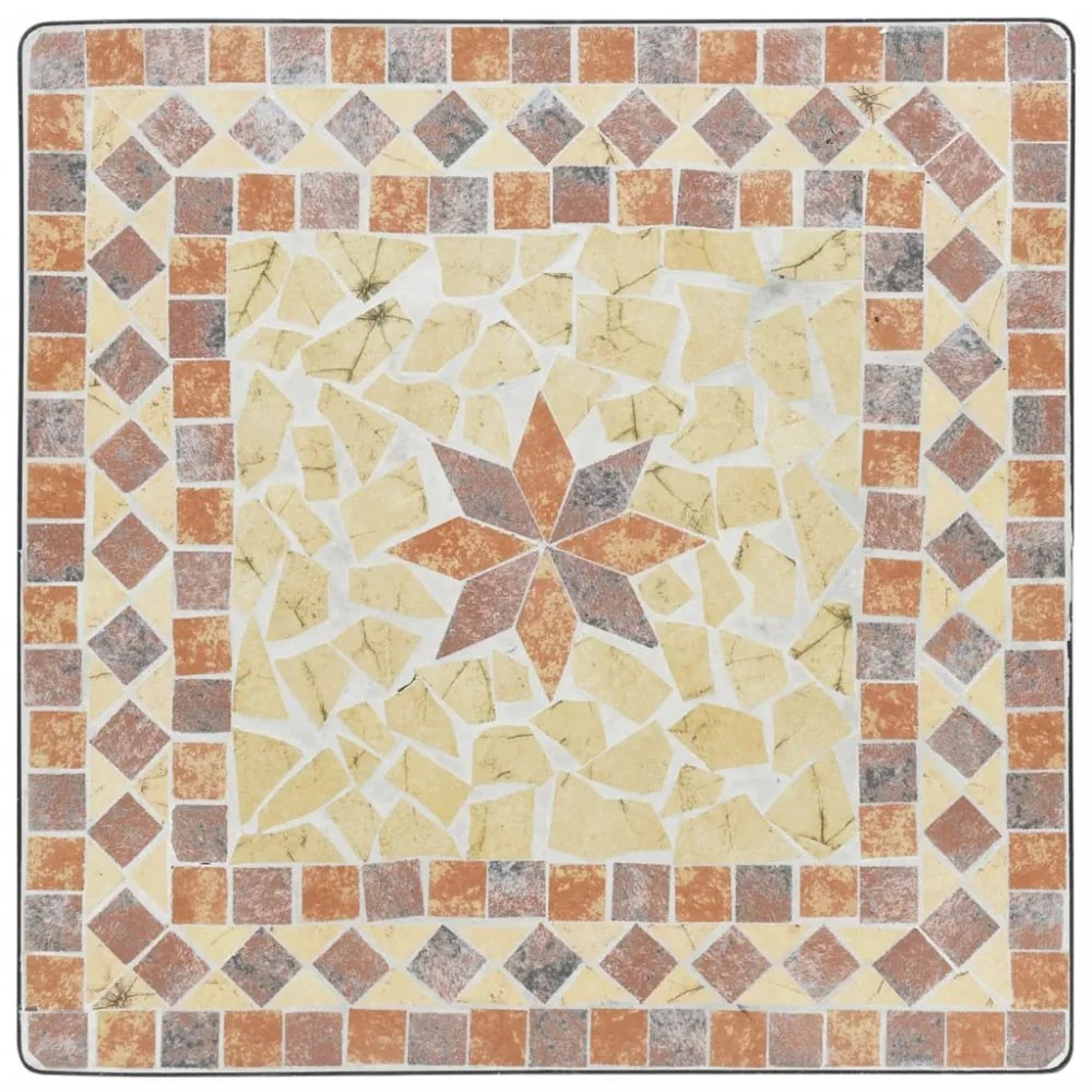 terrakotta kerámia mozaikos bisztróasztal 60 x 60 x 74 cm