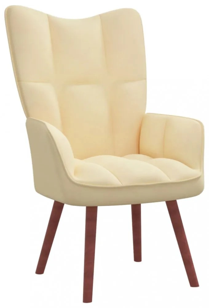 krémfehér bársony pihenőfotel