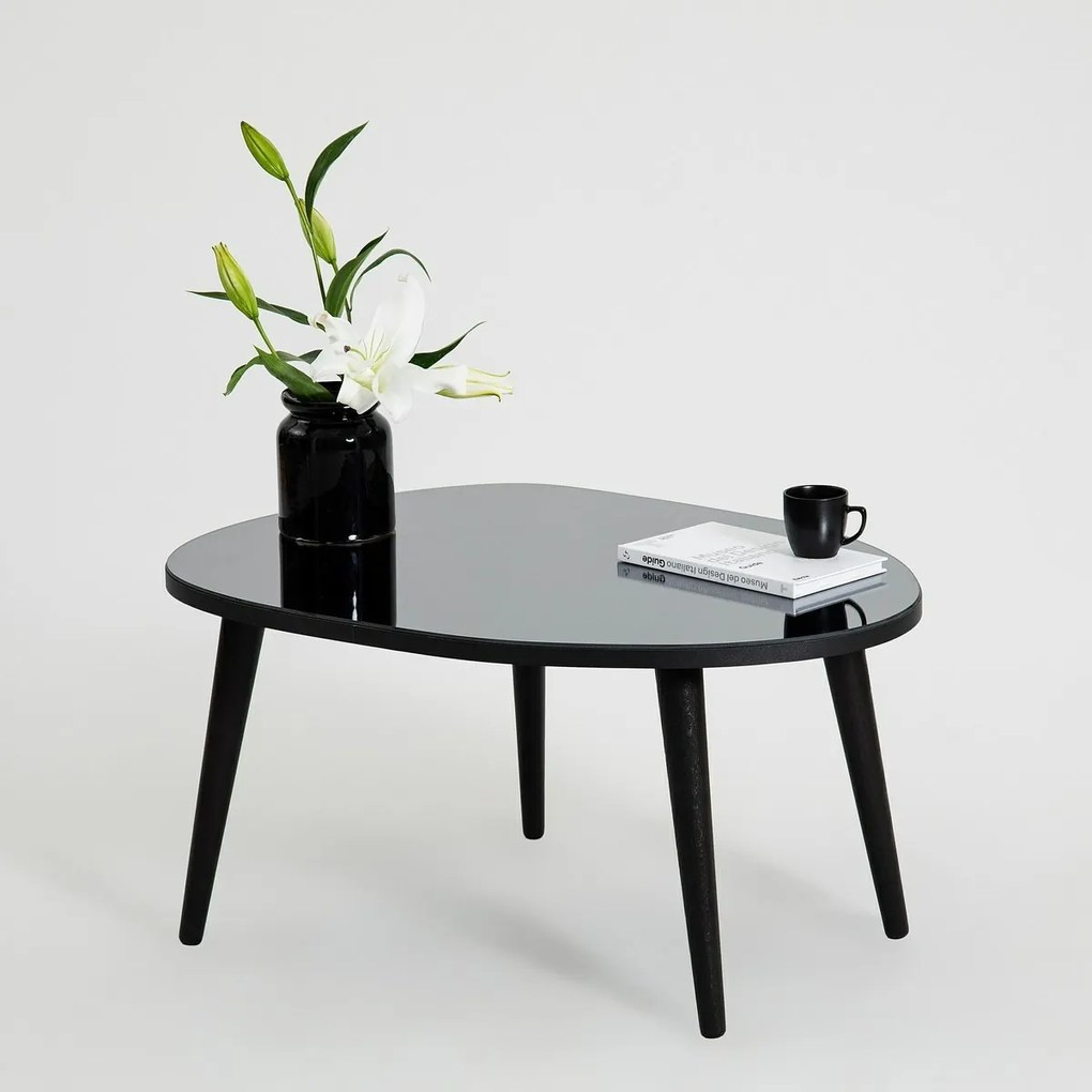 Gusto Black konferenciaasztal sötét üveggel