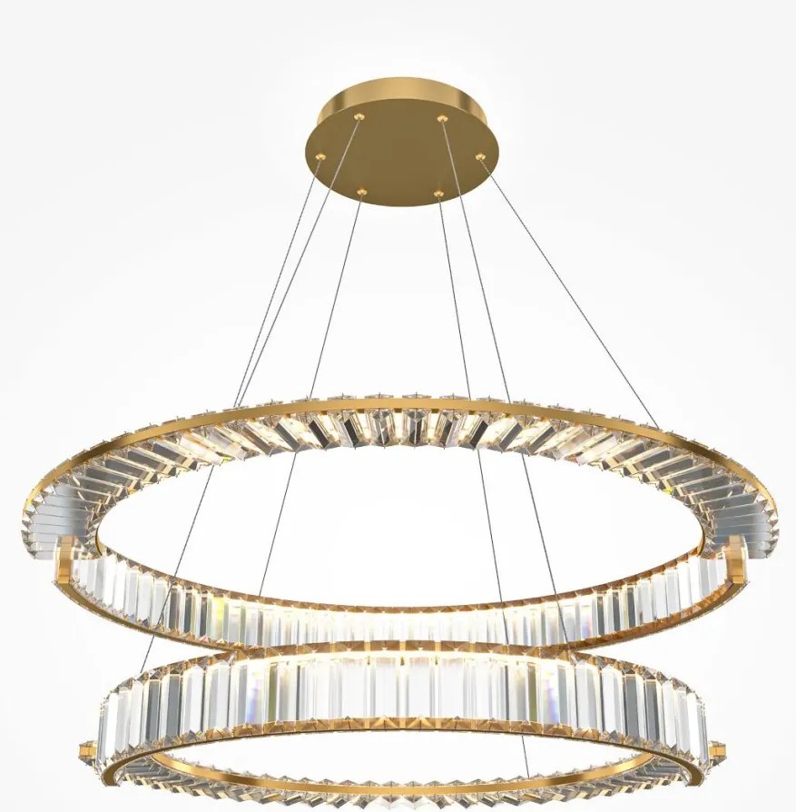 MAYTONI P097PL-L90G4K KRONE Kristály Függesztett Lámpa Átlátszó, Arany LED IP20
