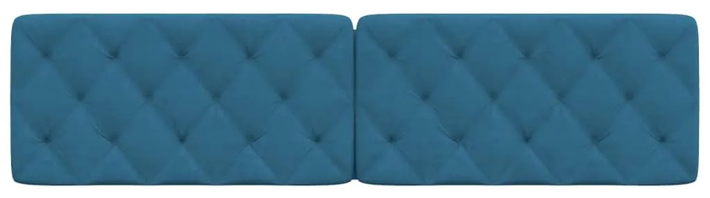 kék bársony fejtámla párna 200 cm