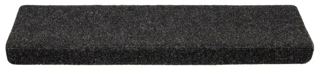 10 db öntapadós lépcsőszőnyeg, 65 x 21 x 4 cm, fekete, téglalap alakú széllel