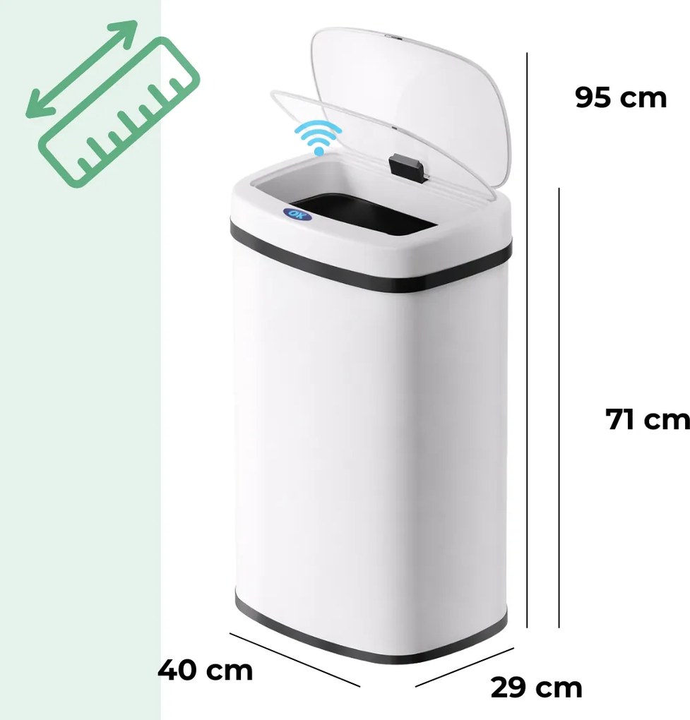 DEUS érzékelős szemetes, 58 liter, fehér Jurhan