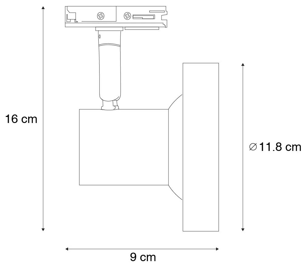Modern 1 fázisú sínlámpa fekete AR111 - Jeany
