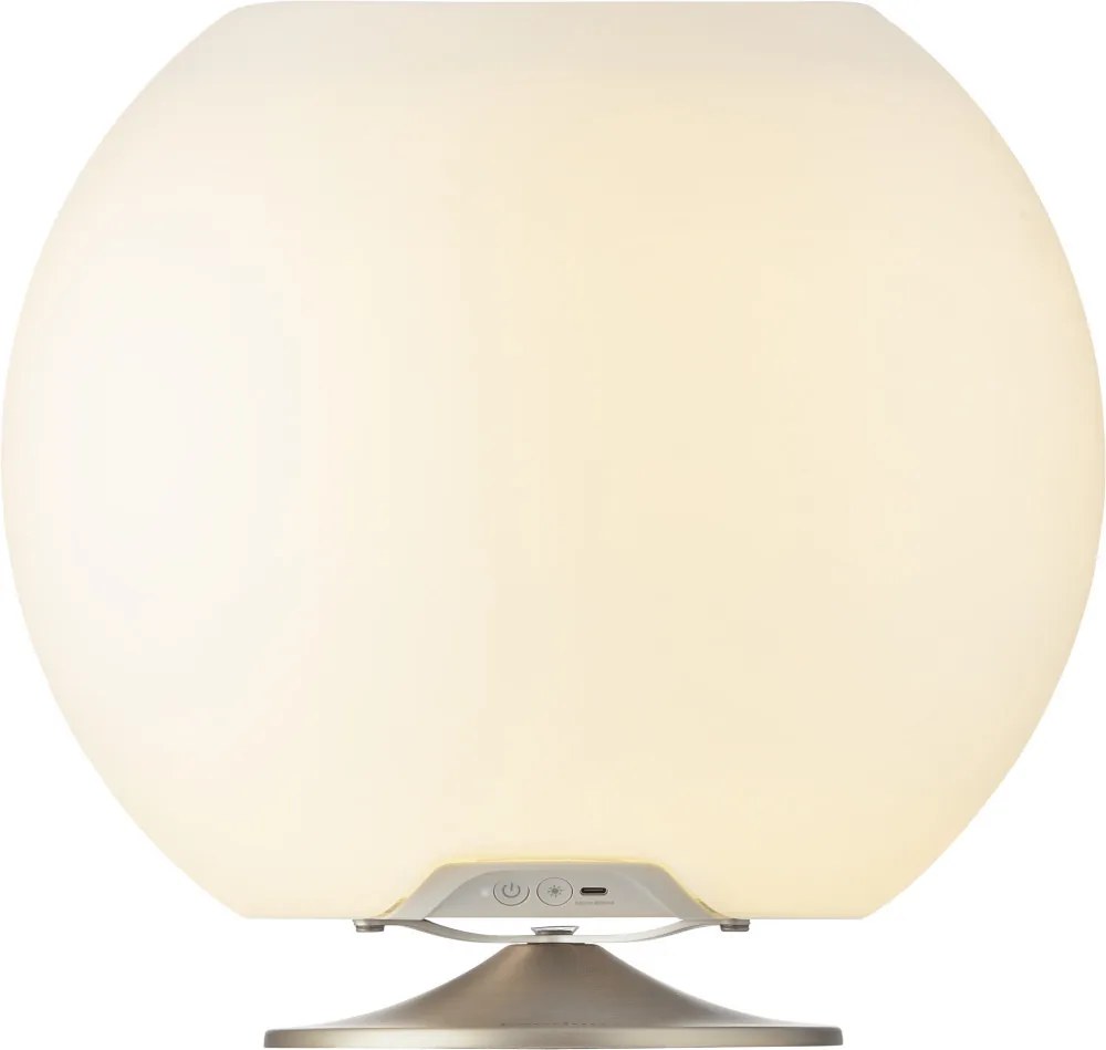 Sphere Brushed ezüst lámpa, hangszóró, bor- és italhűtő