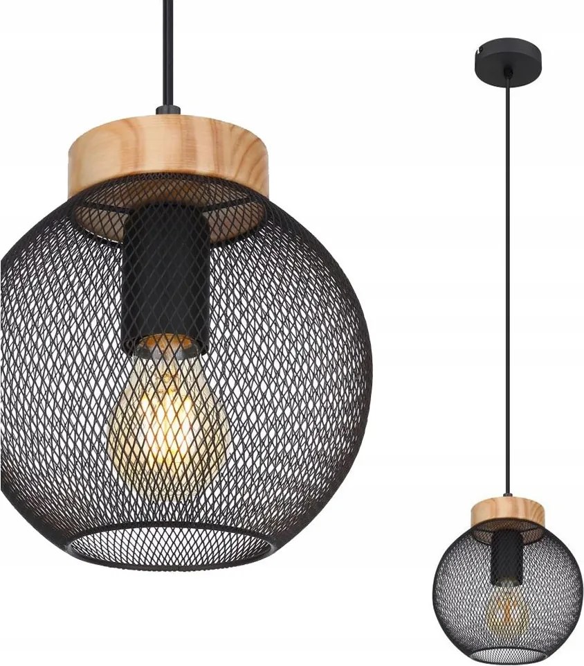 Pablo függőlámpa fekete matt fa 120 cm Globo Lighting