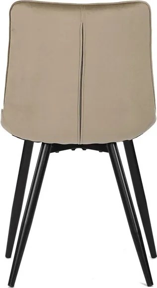 Sötétbézs bársony étkezőszék, fekete fém lábbal CT-384 CAP4