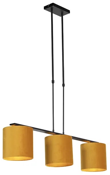 Függőlámpa bársony árnyékolókkal sárga arannyal 20cm - Combi 3 Deluxe