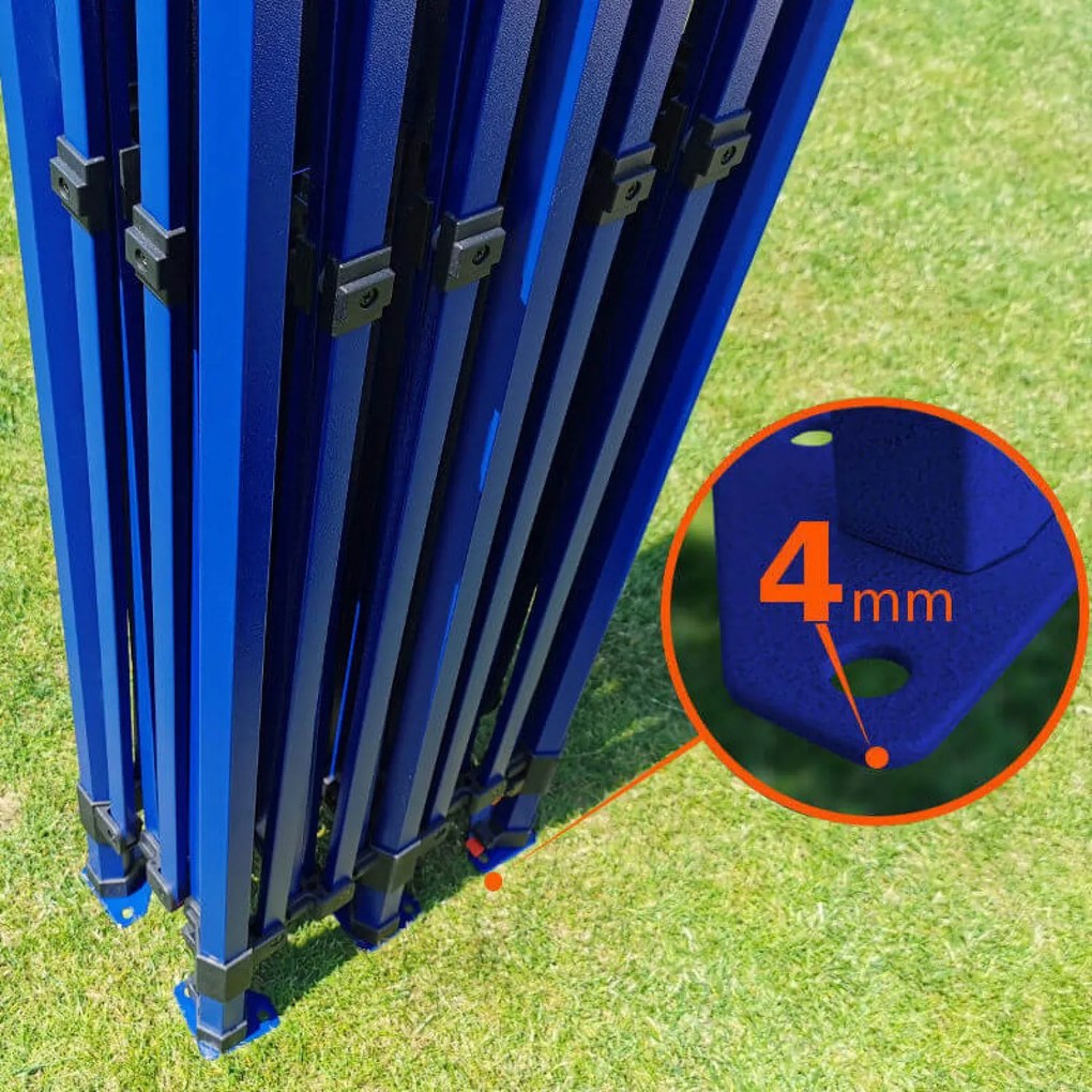 Kerti pavilon 3×6 m – összecsukható 3 fallal | BRIMO® - plusz 3 oldalfal - Narancs