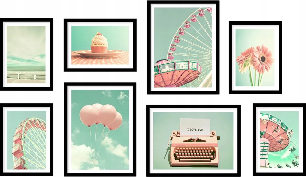 Komplett Galéria 8db-os Képek keretben Pasztell KPM220