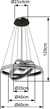 GLOBO 67314-70H GROUNI Modern Led Függesztett Lámpa IP20