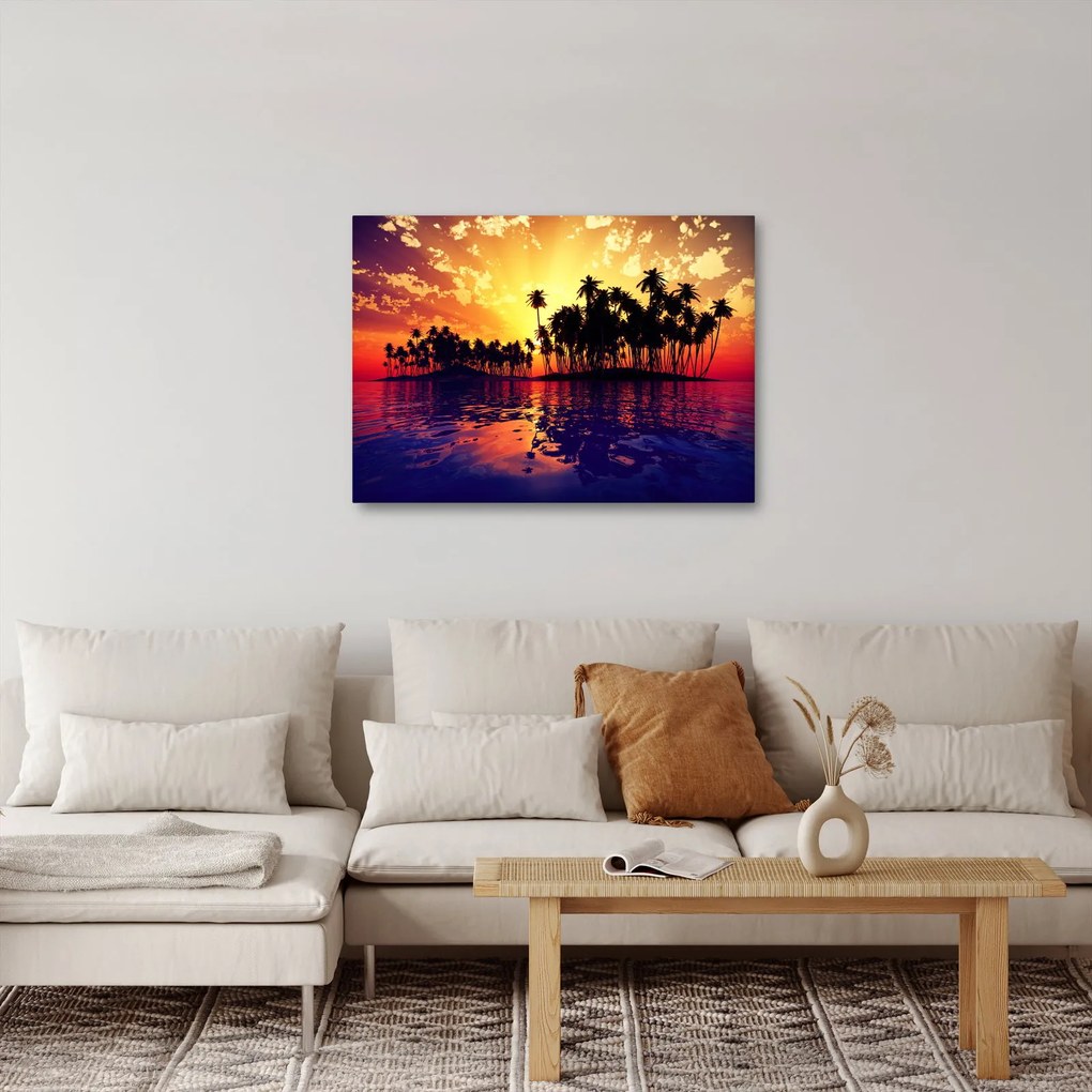 Egy sziget képe naplementekor (70x50 cm)