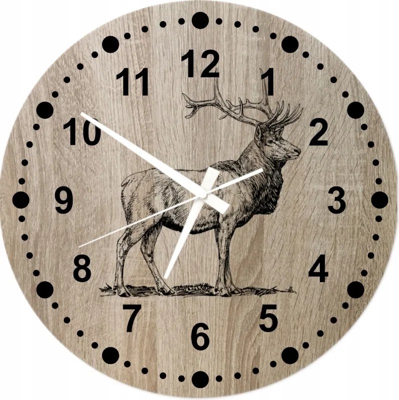 Dekoratív Szarvas Falióra Vadásznak Ajándék 45 cm