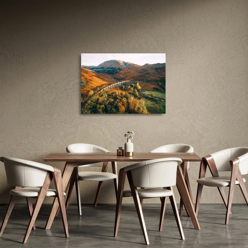 Híd képe a skót völgyben (üvegen) (70x50 cm)