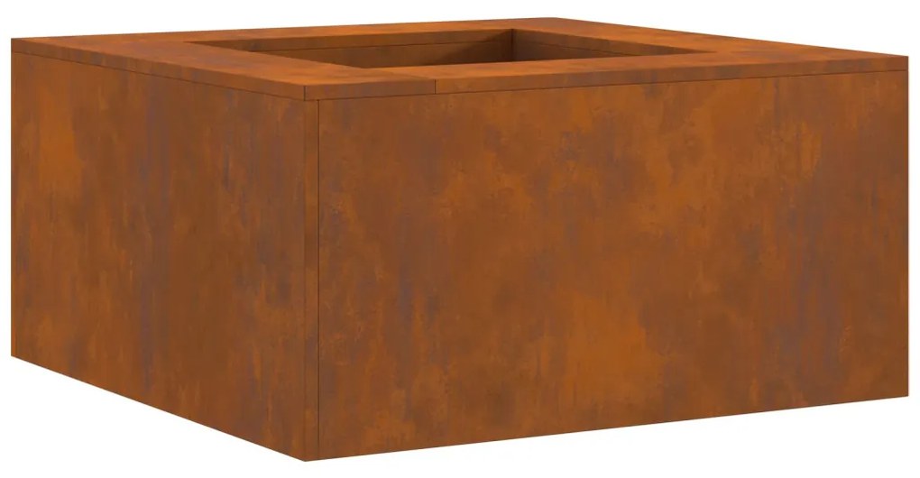 Négyzetes Tűzrakó 80x80x40 cm Viharvert Acél