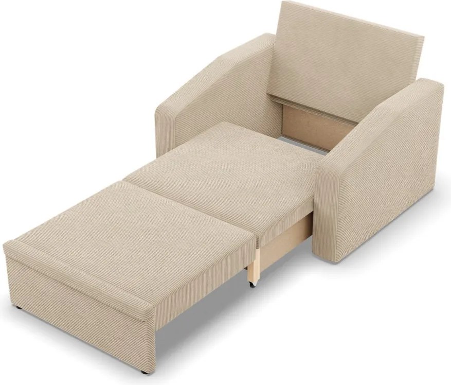Vertico fekvőfotel, 80 cm széles, kordbársony, bézs