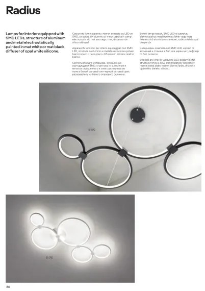 Redo 01-1742 - LED Csillár zsinóron RADIUS LED/45W/230V fehér