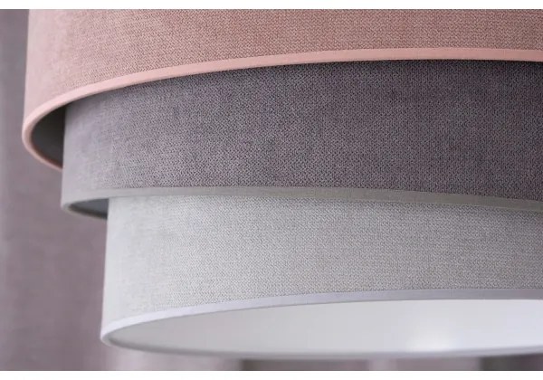 Duolla - Csillár zsinóron TRIO 1xE27/15W/230V átm. 45 cm rózsaszín/szürke/fehér