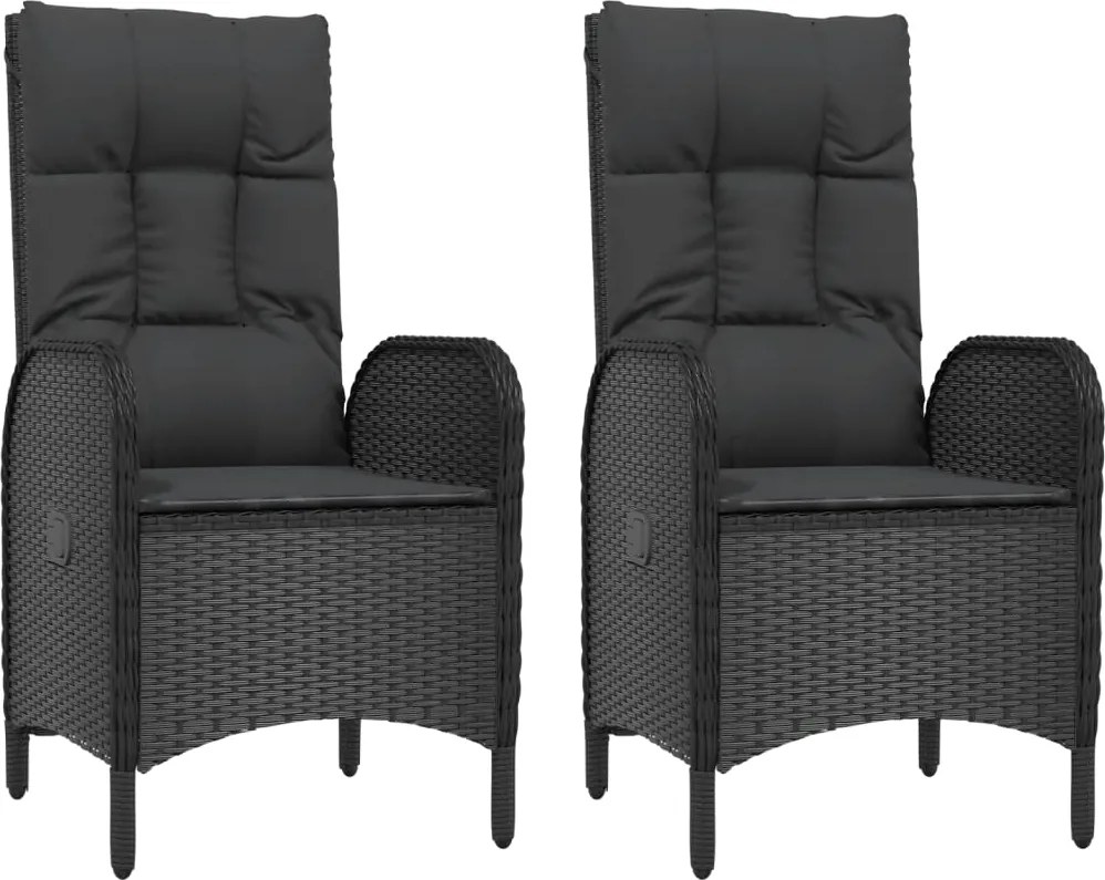 vidaXL 2 db fekete polyrattan kültéri szék