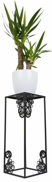 Virágállvány 60x24 cm fekete színben