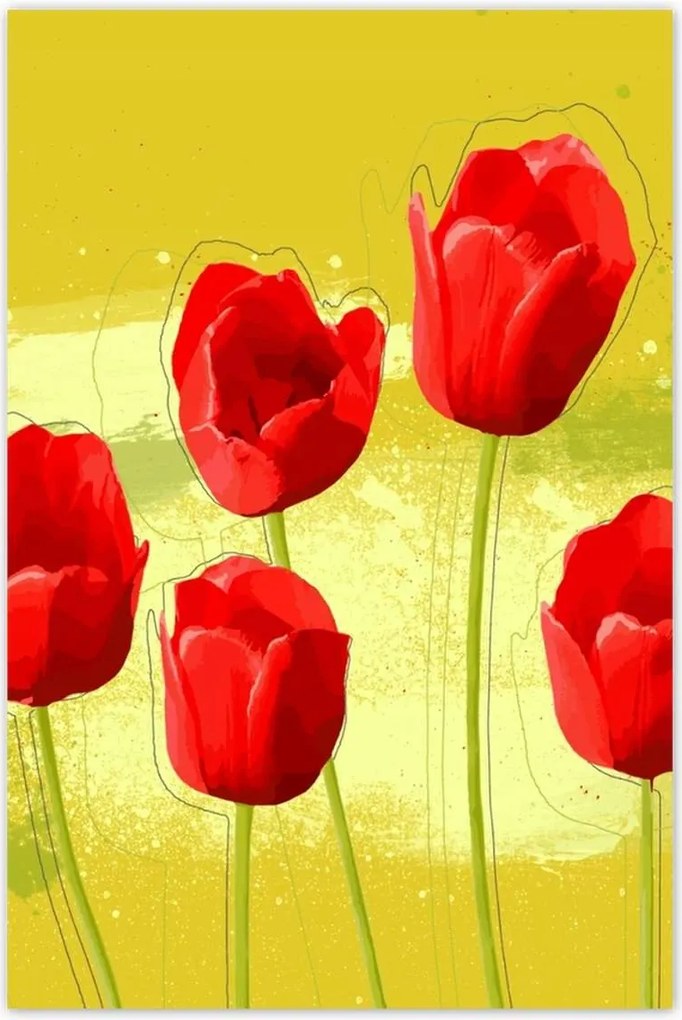 Poszterek 60x90 Pipacsok mézes háttérrel