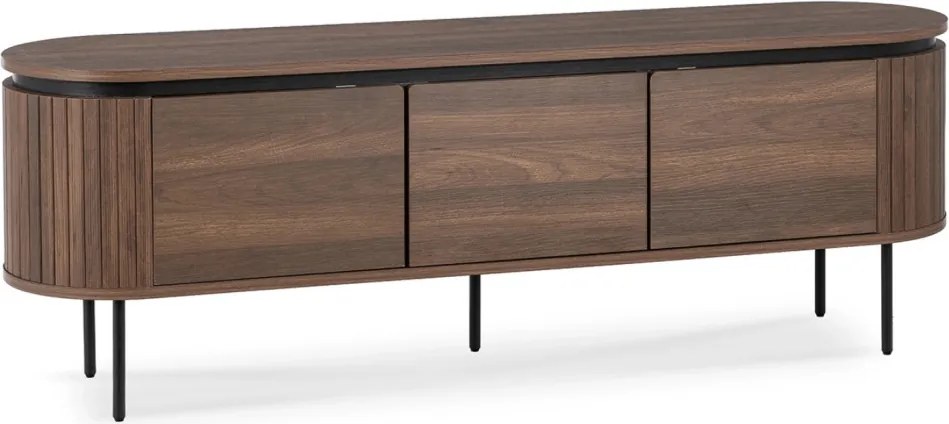 TV-szekrény 160 cm méretben, háromajtós kivitelben, dió színben BECK