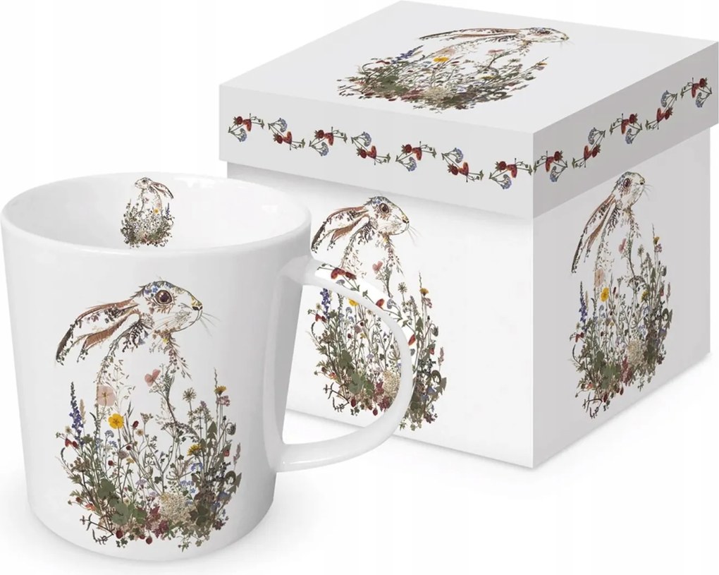 Ajándék füles bögre Ppd húsvéti nyuszival fehér doboz 400 ml