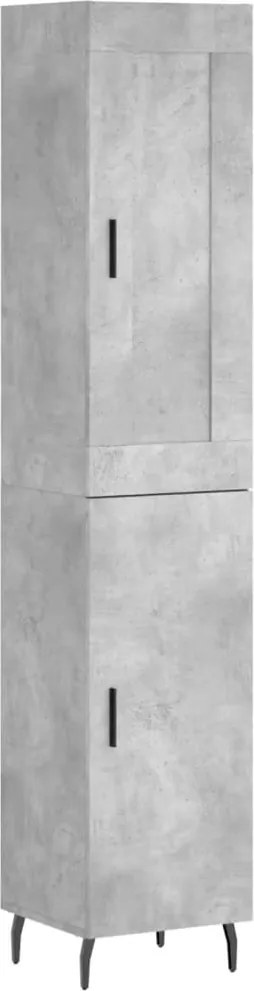 vidaXL betonszürke szerelt fa magasszekrény 34,5x34x180 cm