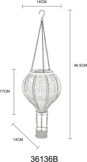 Globo 36136B - LED Függesztett napelemes dekoráció 20xLED/0,5W/3V IP44 Repülő léggömb