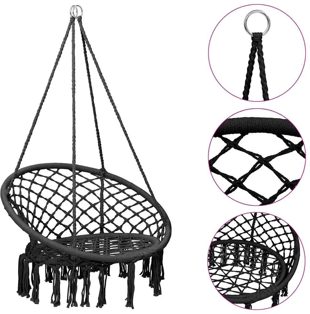 vidaXL antracitszürke függőszék 80 cm