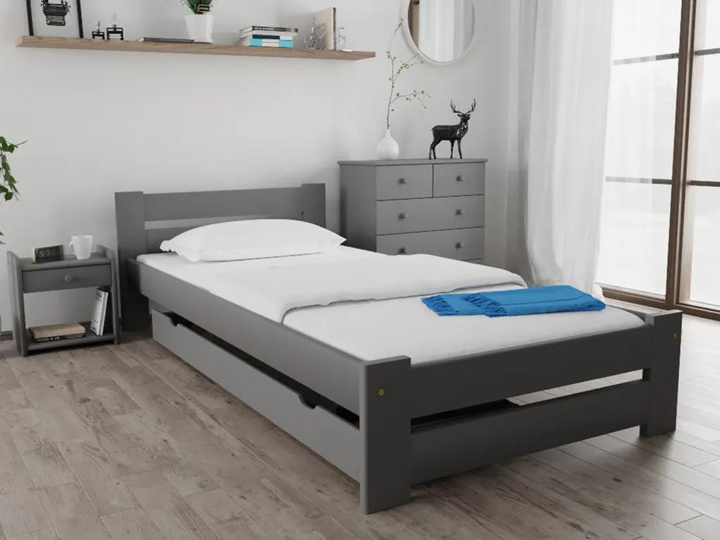 Ola ágy 80x200 cm, szürke Ágyrács: Ágyrács nélkül, Matrac: Deluxe 15 cm matrac