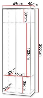 Ruhásszekrény 2D Semplo SM 01 (szürke) . 1105763