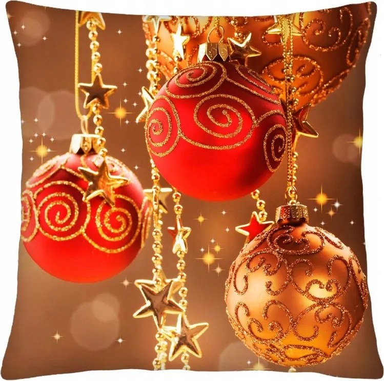 Minky Karácsonyi Díszpárna 40*40 Gömbök