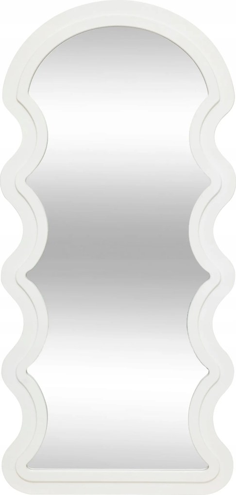 Függő Fali Tükör Fehér Keret 114 x 54 cm Modern Nappali Tükör