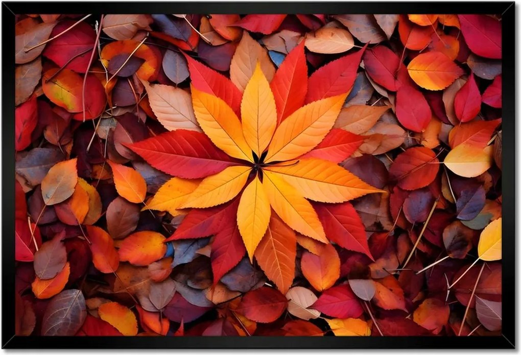 Poszter keretben 60x40 Őszi színes levelek