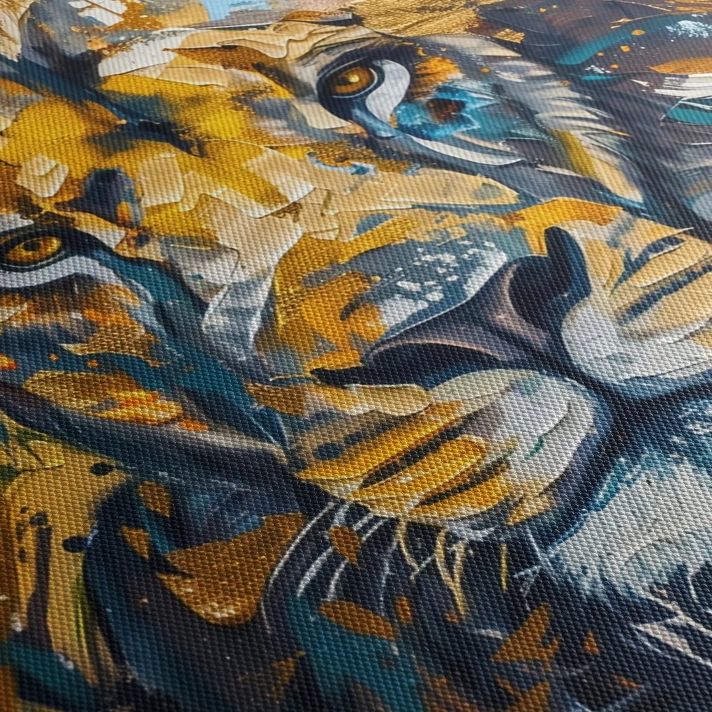 Kép - Absztrakt olajfestmény oroszlánnal (70x50 cm)