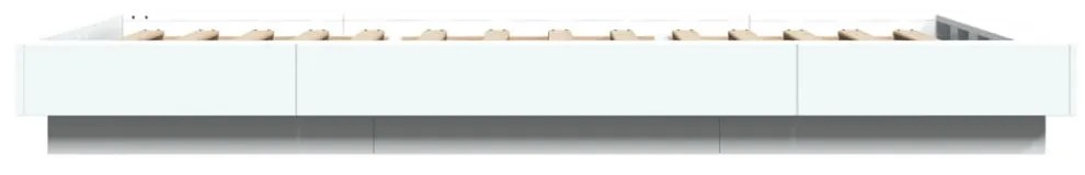 fehér szerelt fa ágykeret LED-világítással 100 x 200 cm