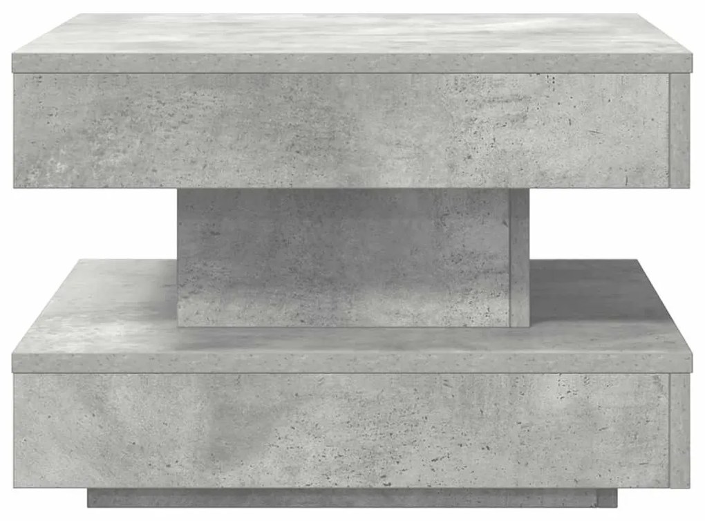betonszürke dohányzóasztal 360 fokban forgatható 50x50x34,5 cm