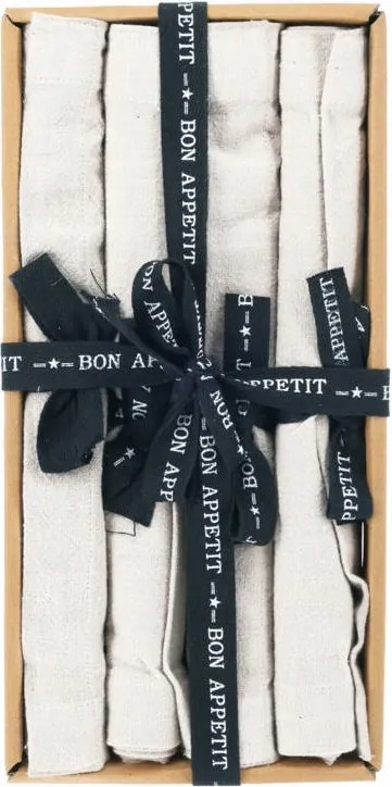 Asztali Alátét Szett 4 db-os Szürke Pamut Téglalap Alakú 48x33