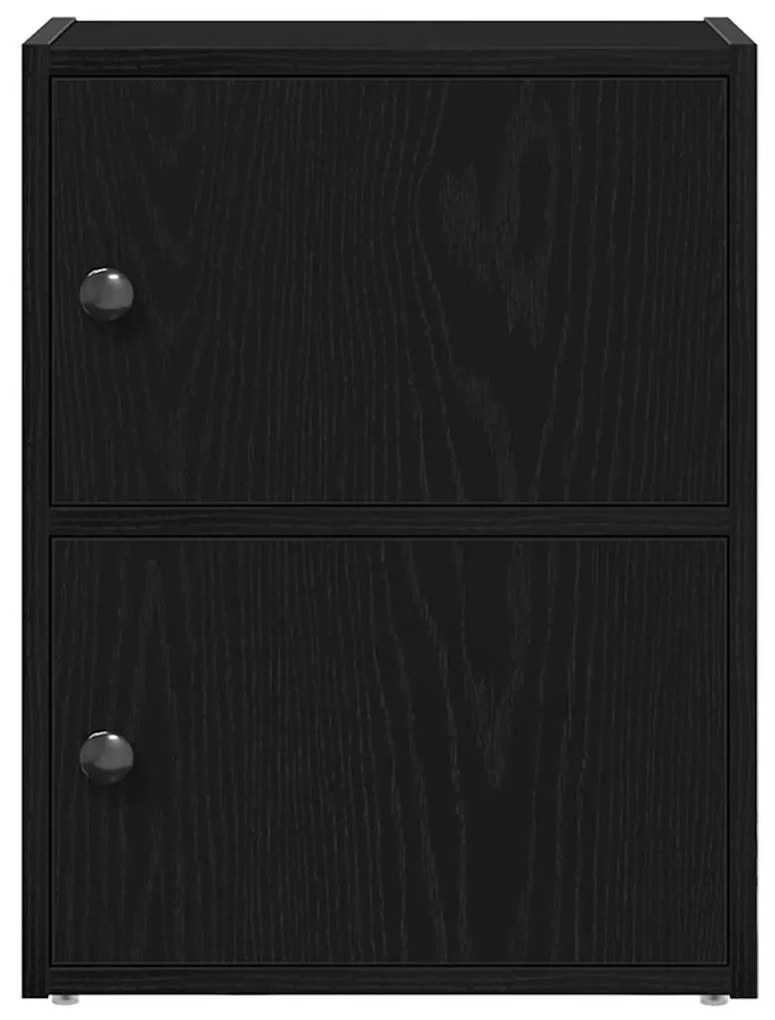 Könyvespolc fekete tölgy 40x24x52 cm gépesített fa