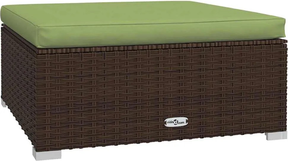 4 részes barna polyrattan kerti bútorszett párnákkal