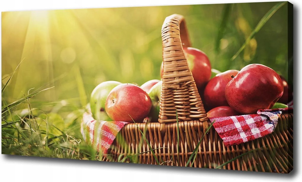 Vászonkép Alma a kosárban 100x70 cm