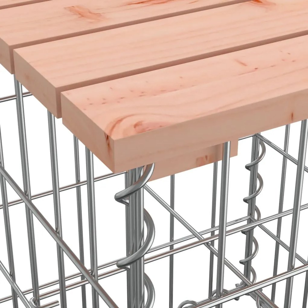 tömör duglászfenyő gabion kerti pad 244 x 71 x 65,5 cm