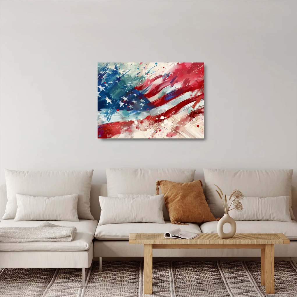 Üveg kép - Az USA zászlaja (70x50 cm)