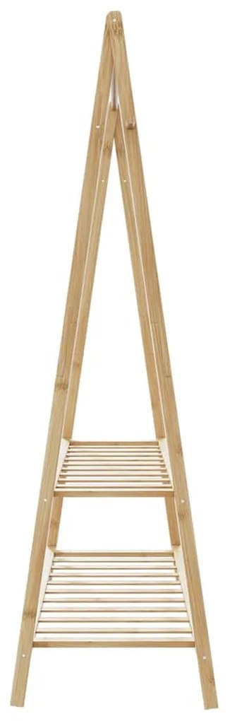 bambusz ruhaállvány polcokkal 132 x 45,5 x 150,5 cm