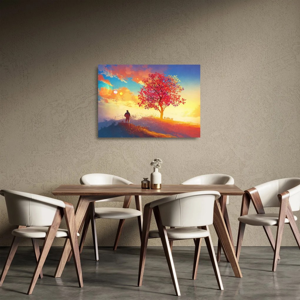 Egy fa képe a dombon (üvegen) (70x50 cm)