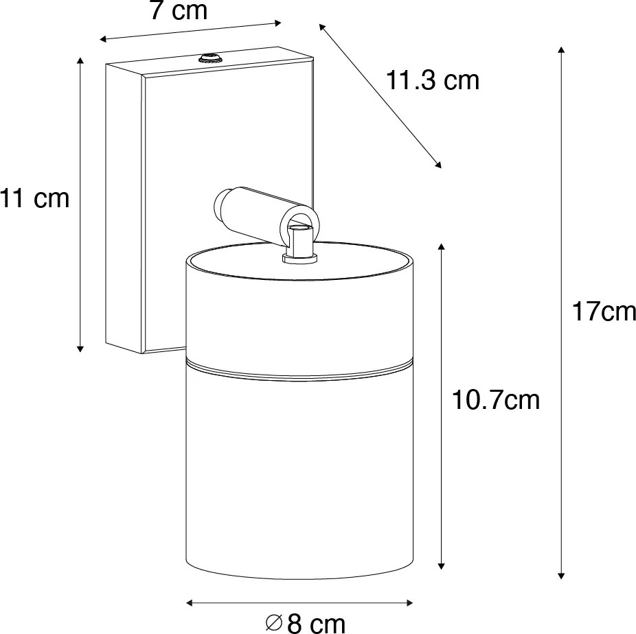 Kültéri fali lámpa fekete AR70 állítható IP44 - Solo